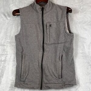 Chipotle Mens S Gray Black Fleece Work Vest Logo Organic Cotton NWOT Washed